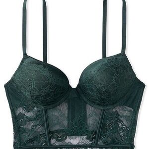 Elegant Lace Emerald Bralette Victoria’s Secret Bombshell